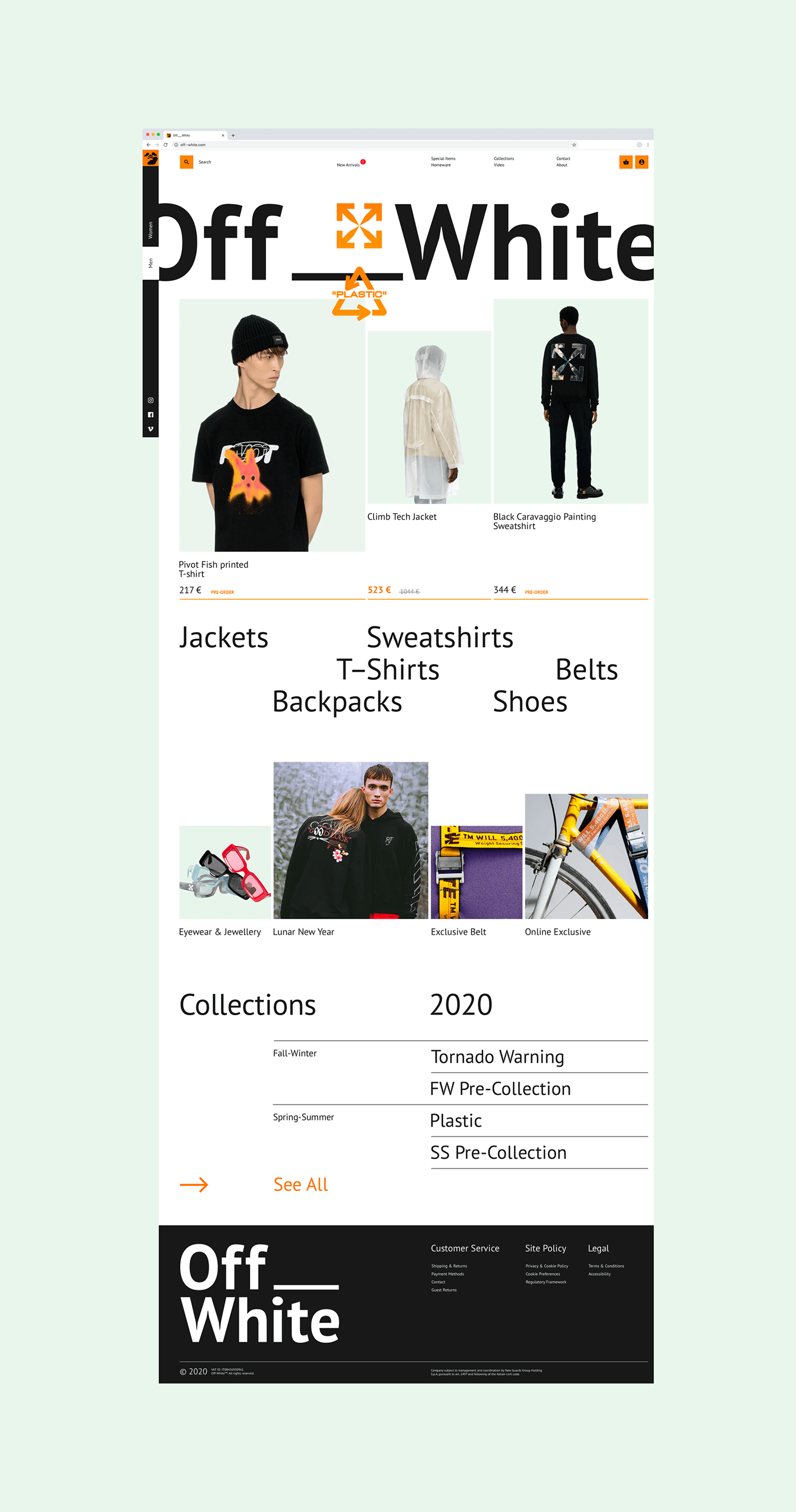 clothes grid minimalist off orange shop site Web store Fashion 