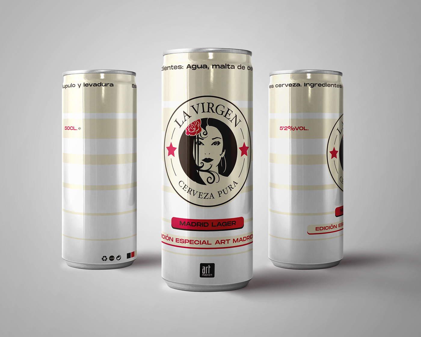 beer Packaging Pack Label tin la virgen MADRID ART  contest
