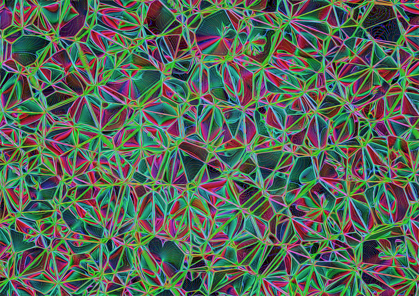 Counterculture psychedelic Glitch Cyberpunk abstract pattern geometric organic Colourful  print