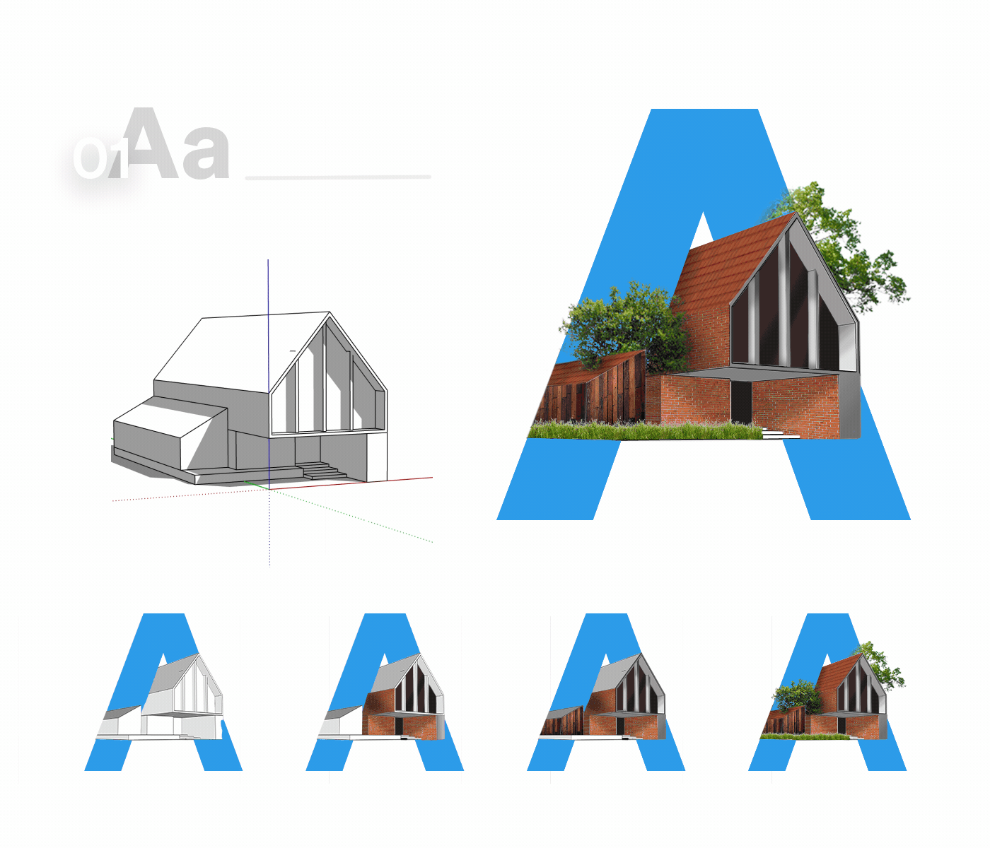 architecture montage alphabet building