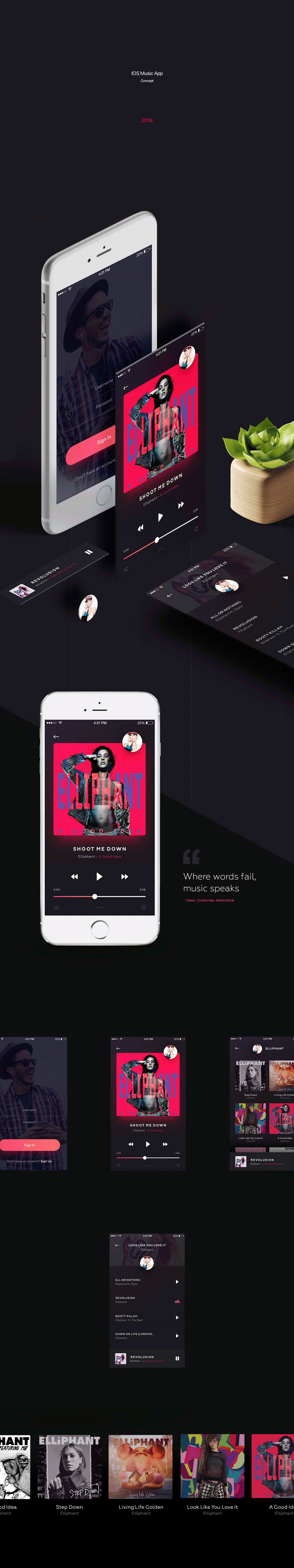 ios player music app iphone psd interaction