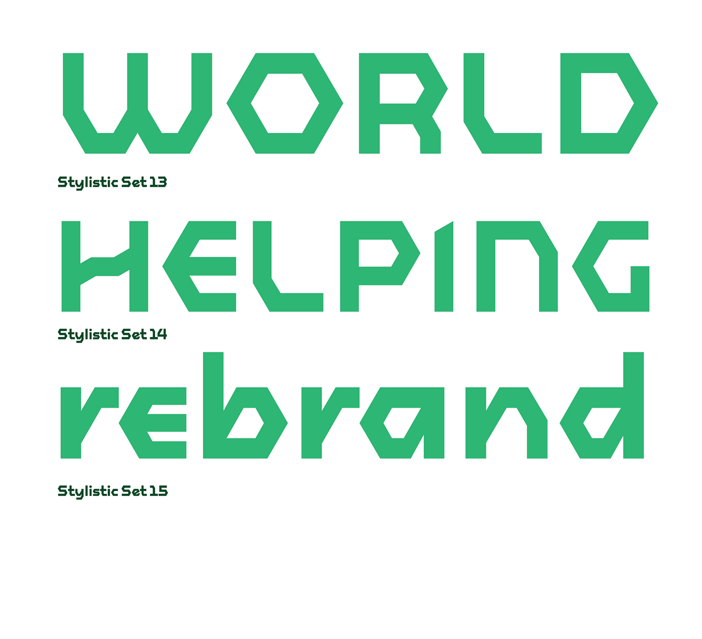 identity Typeface font hexagonal logo custom typeface tailored