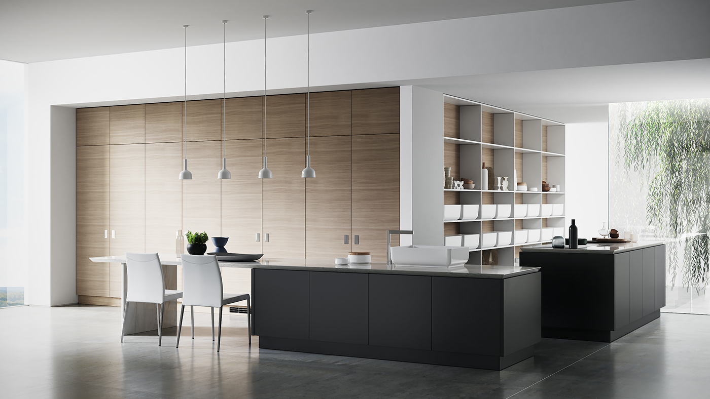 coronarenderer Scavolini design product kitchen furniture CGI