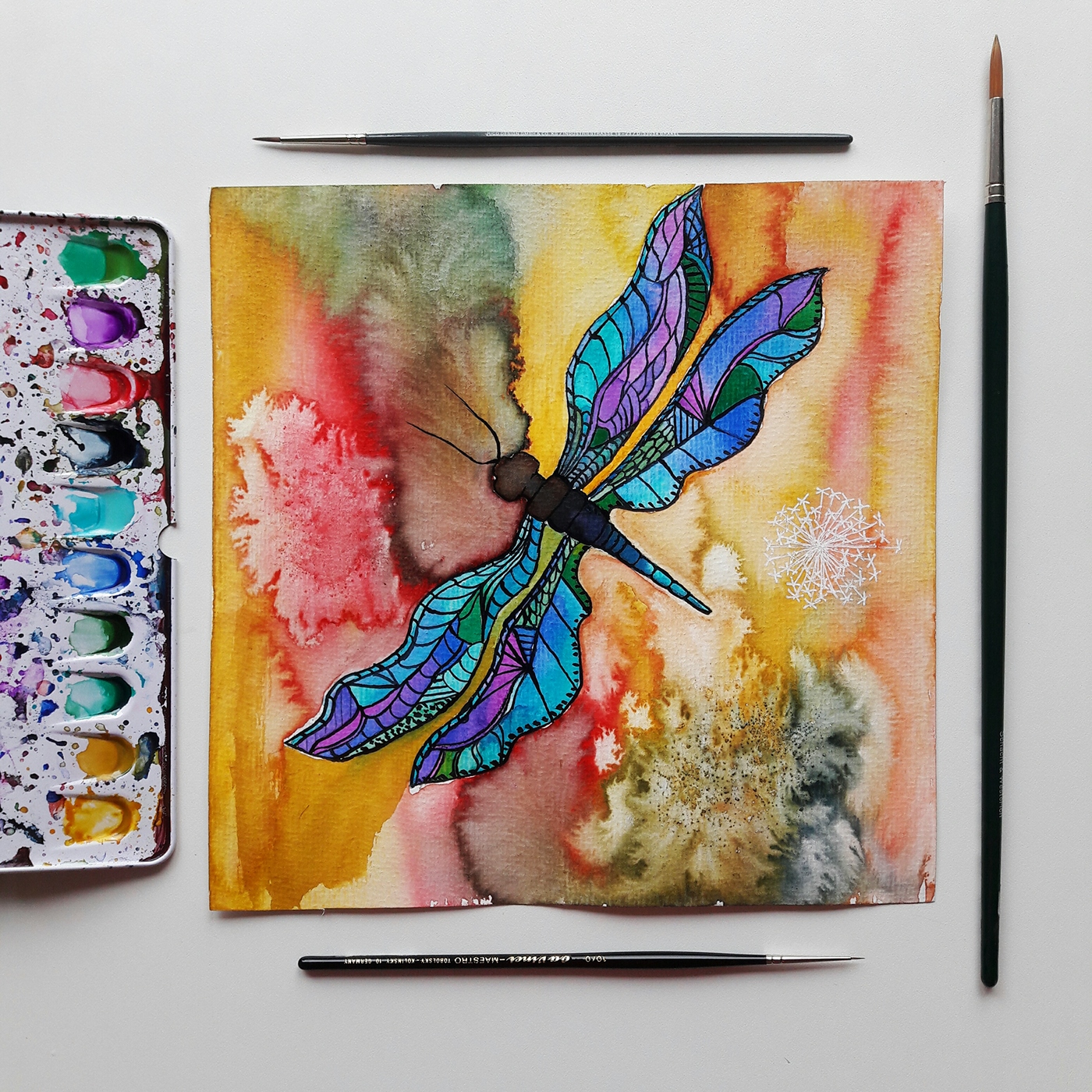 watercolor firefly animal insect Nature rasta colorful marley