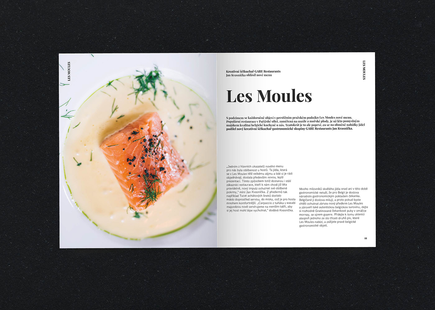 restaurant gastro French brasserie editorial magazine brochure Food  prague minimal