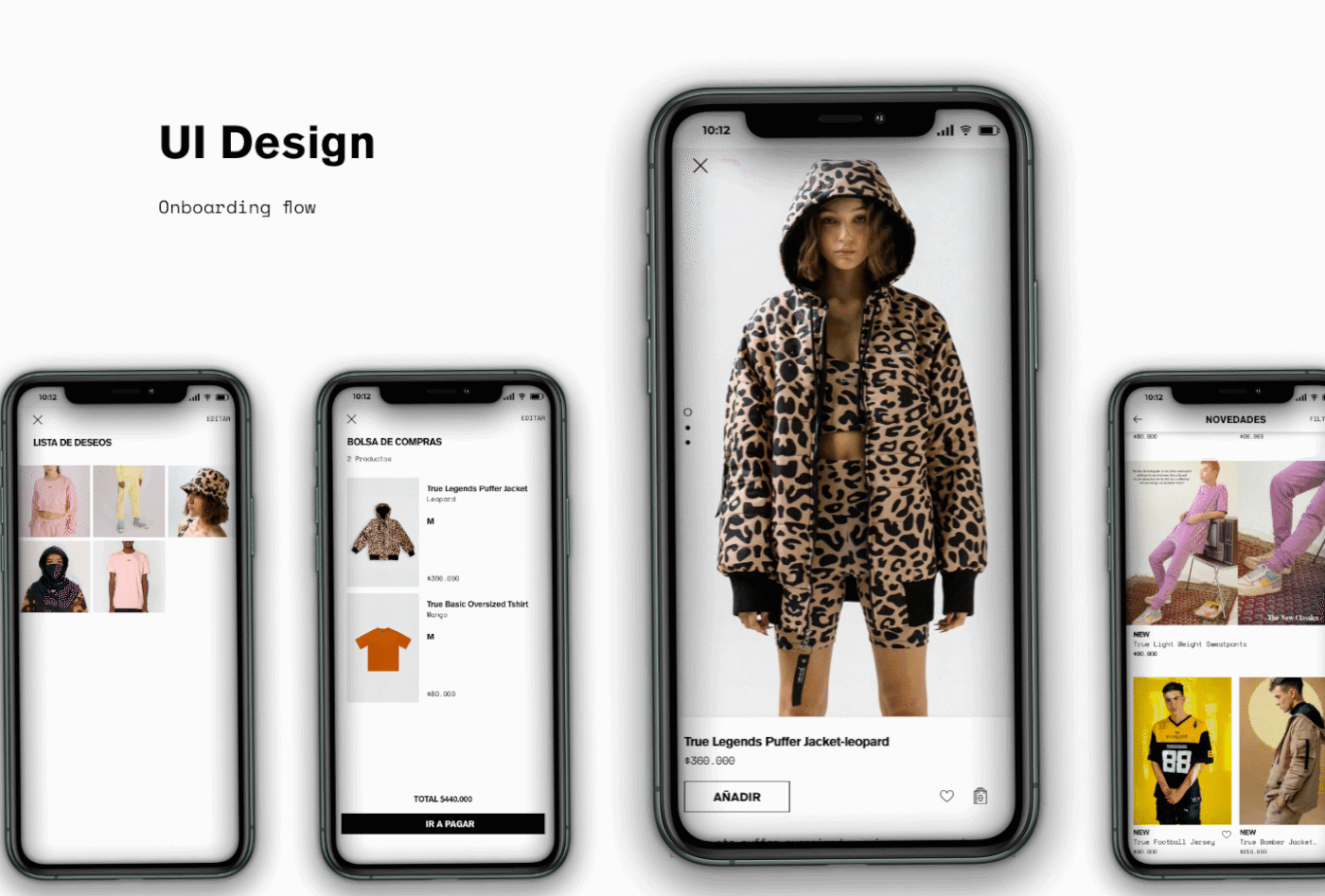 app clothes design Shopping UI ux
