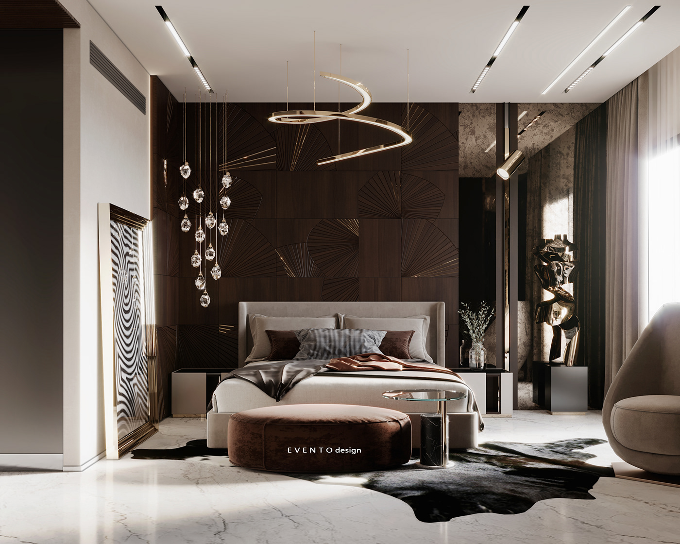 indoor architecture Render visualization interior design  3ds max corona archviz modern master bedroom