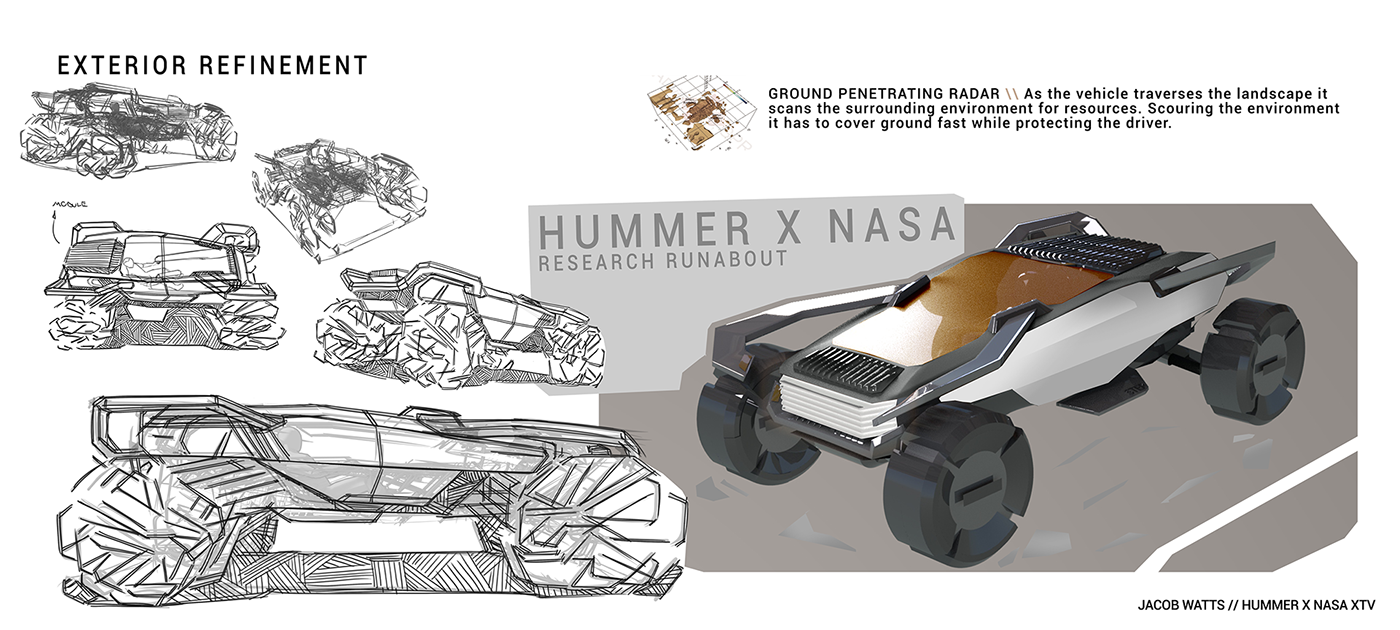Automotive design concept car GM hummer industrial design  LTU mars nasa product design  Transportation Design