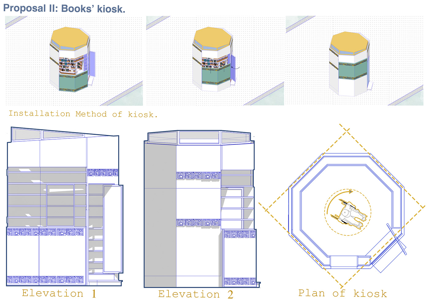 architecture archviz Bookstore booth culture Kiosk visualization concept commercial book