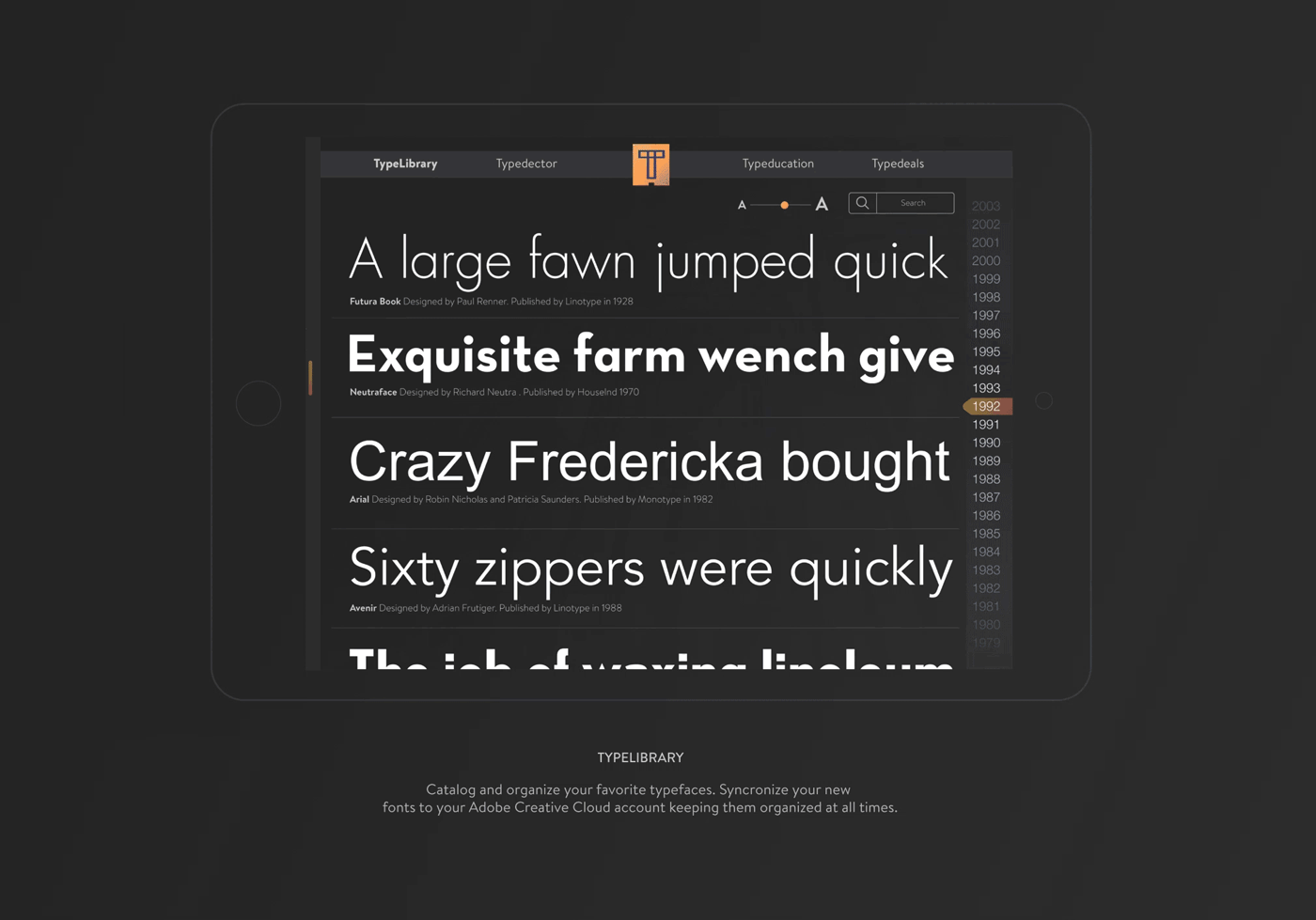 massart iPad App information typography   type fonts app typographyapp