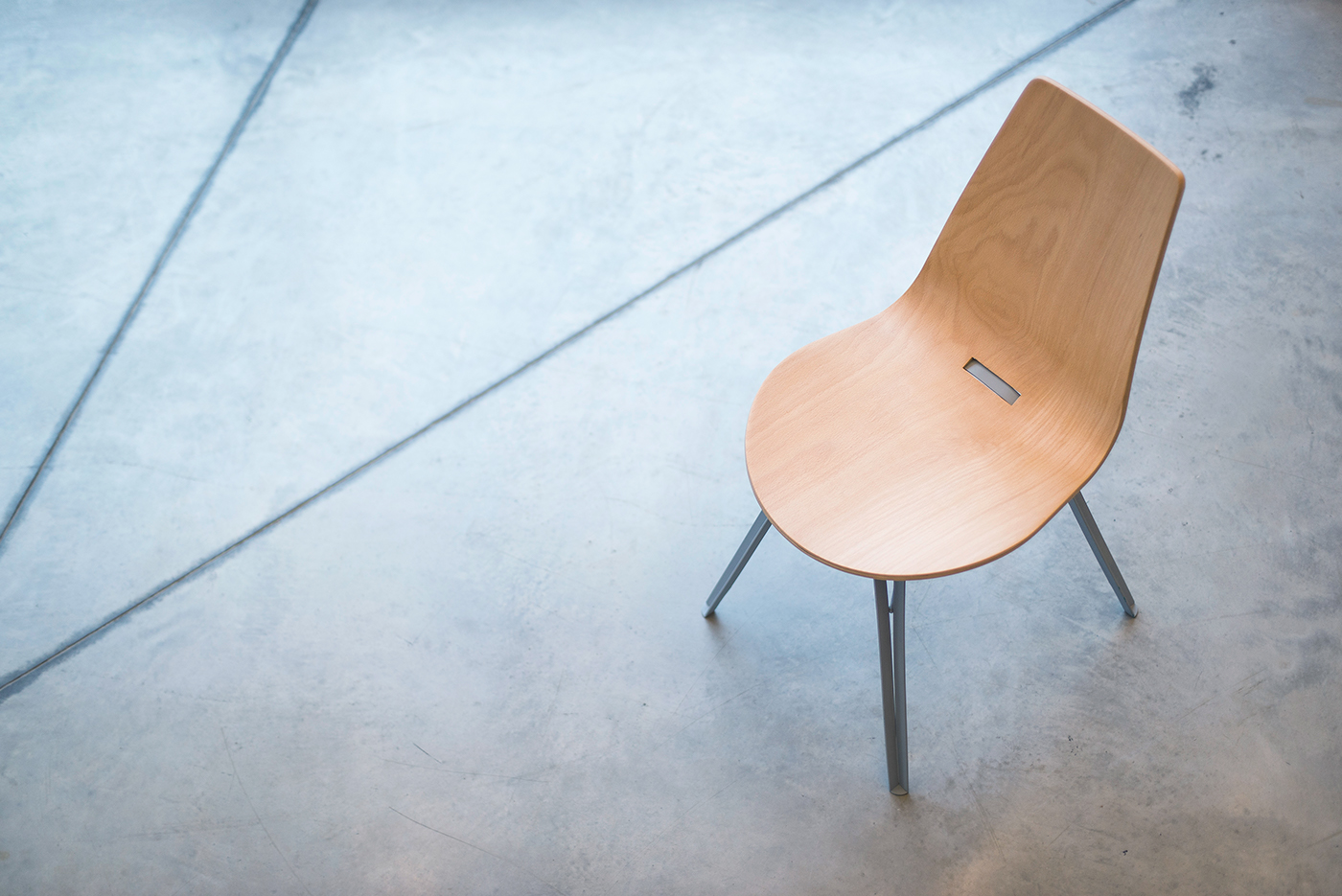 chair plywood steel seat bent soft gray Beech mome schoolproject