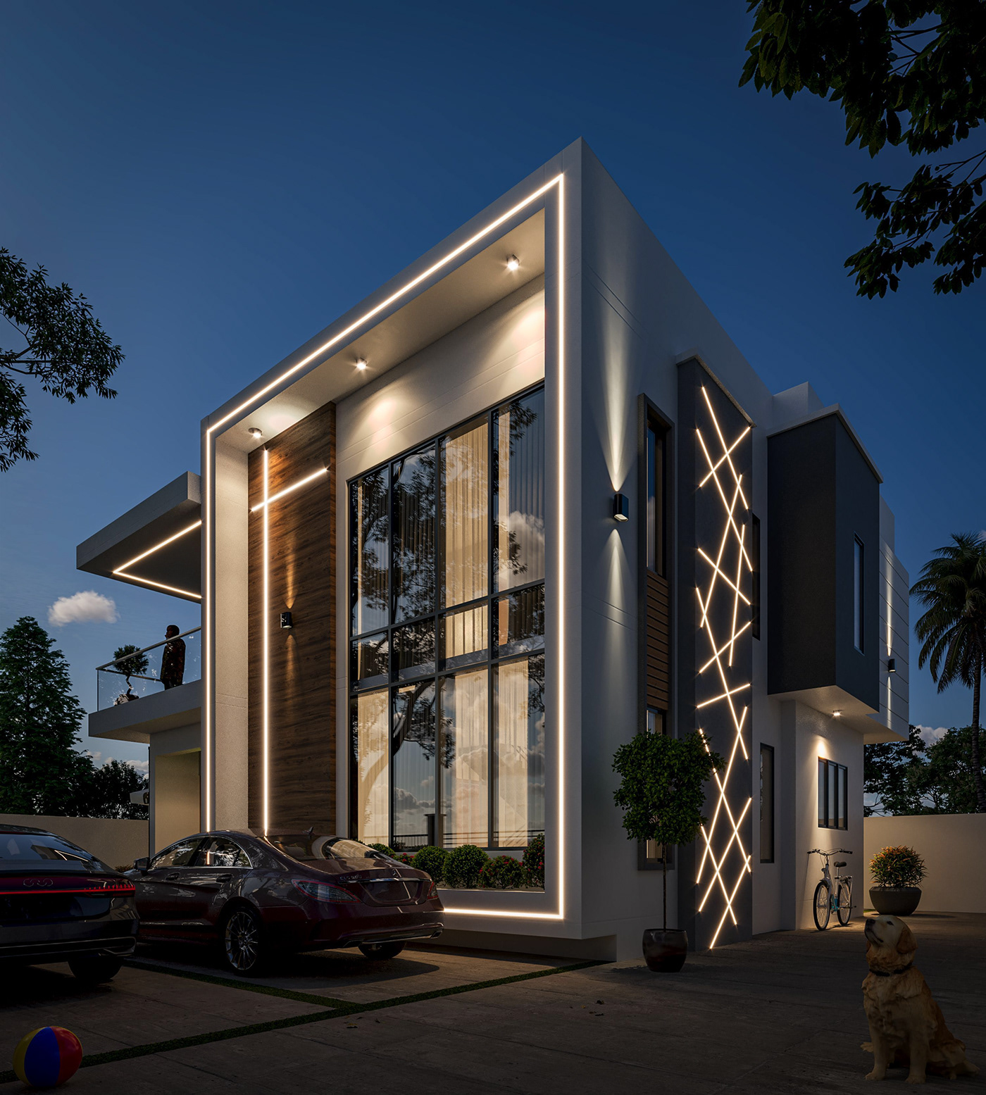 nigeria duplex corona render  3ds max Exterior rendering lekki daylight Duplex House contemporary Modern Duplex