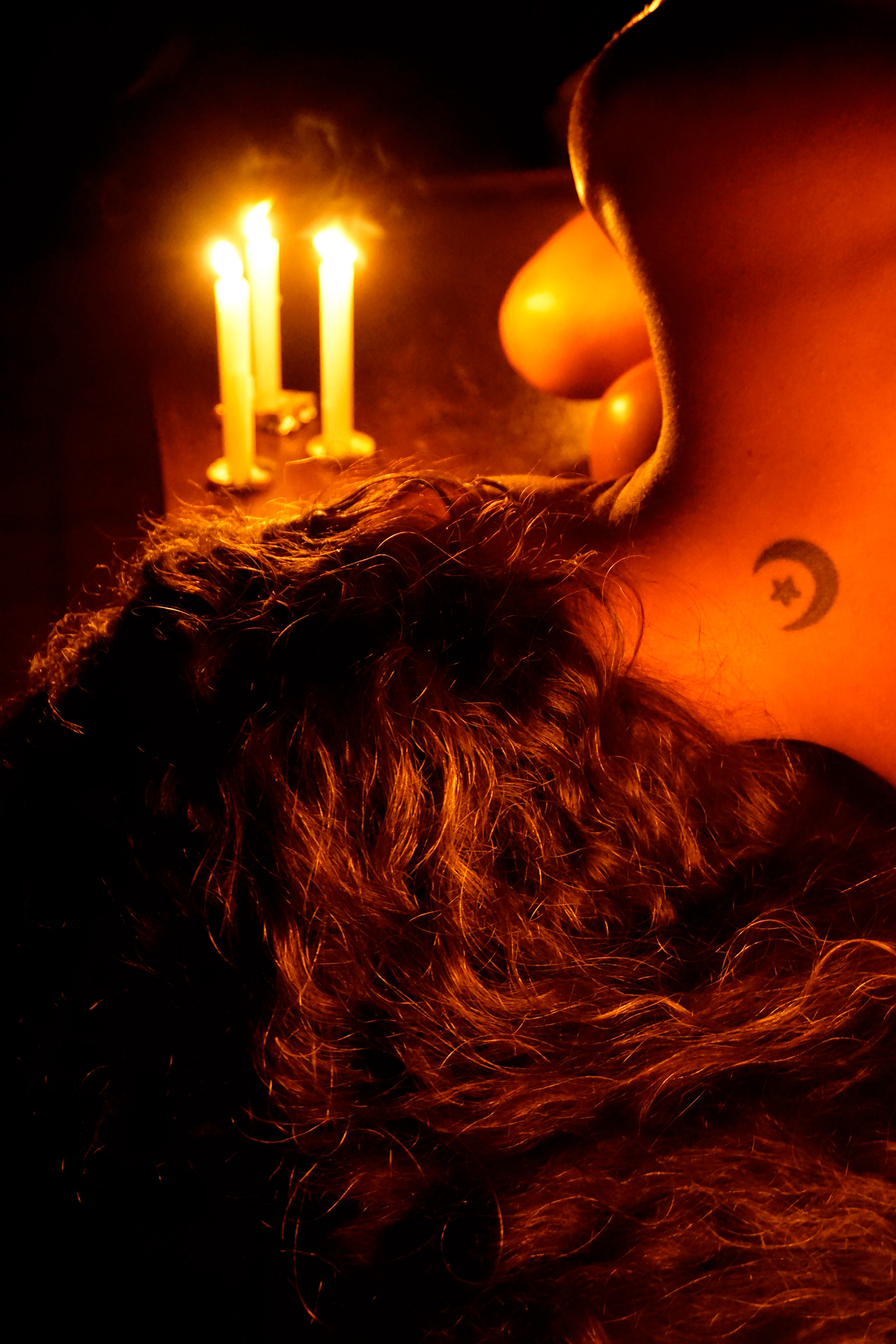 candle woman portrait model beauty Photography  night light