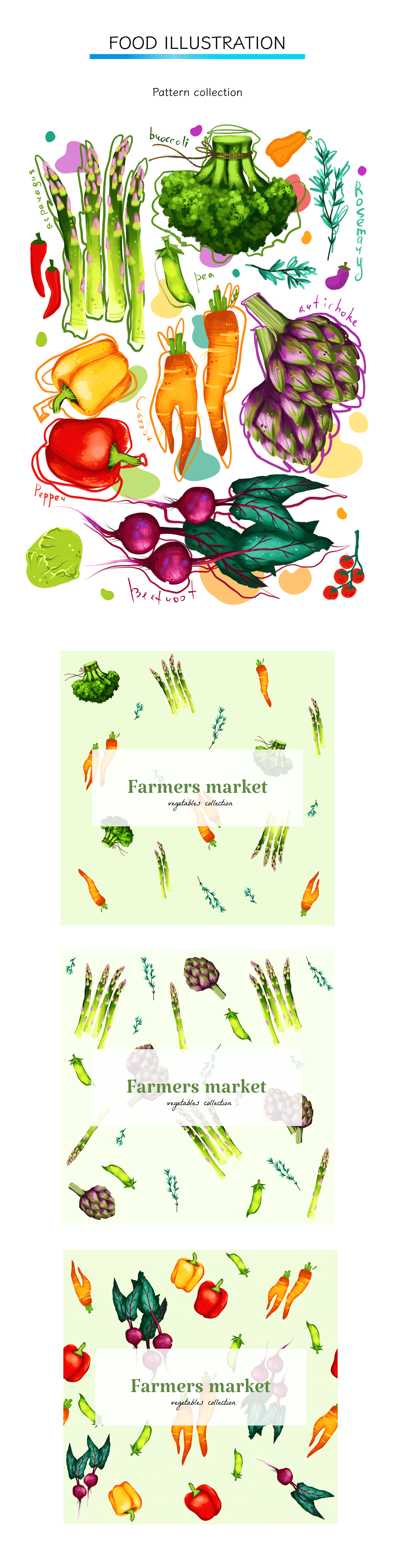 food illustration food art vegetables vegan farm farmers market pattern food pattern print seamless pattern