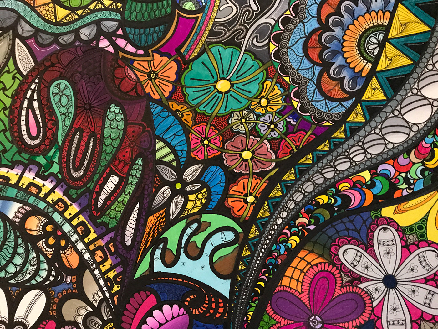 zentangle doodle Posca chameleon color