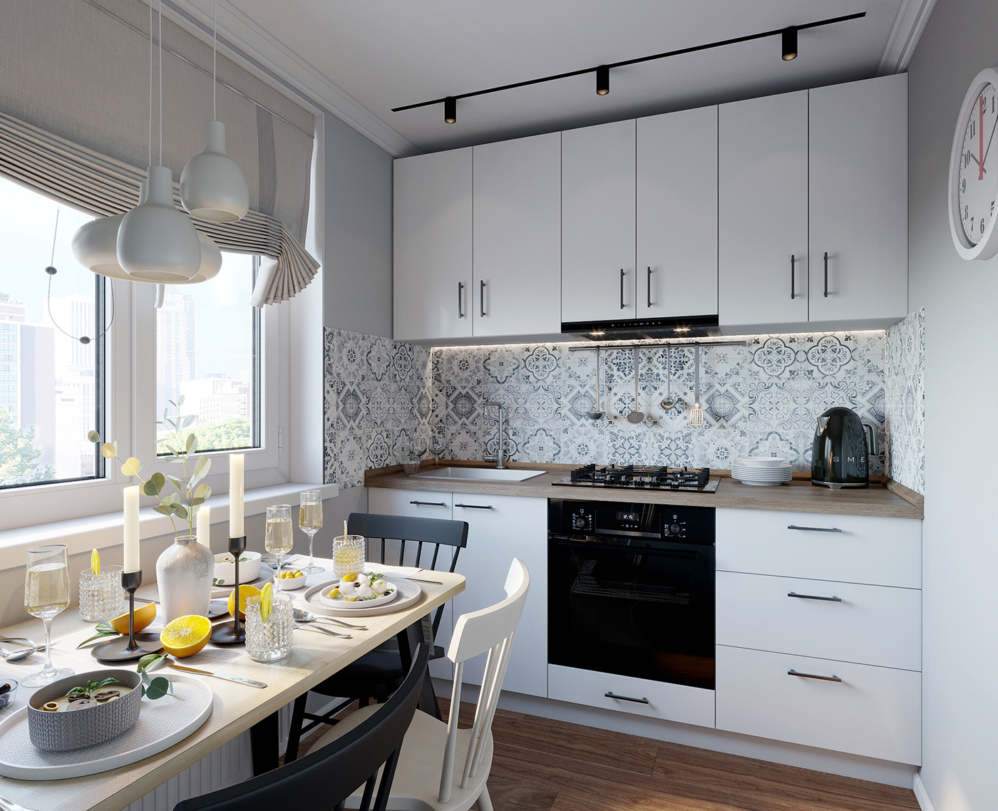3dmax design Interior interior design  kitchen modern white kitchen