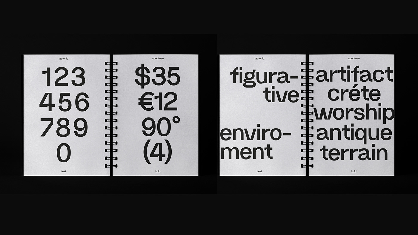 editorial font Layout specimen Tectonic type Typeface typography   graphic design  sans serif