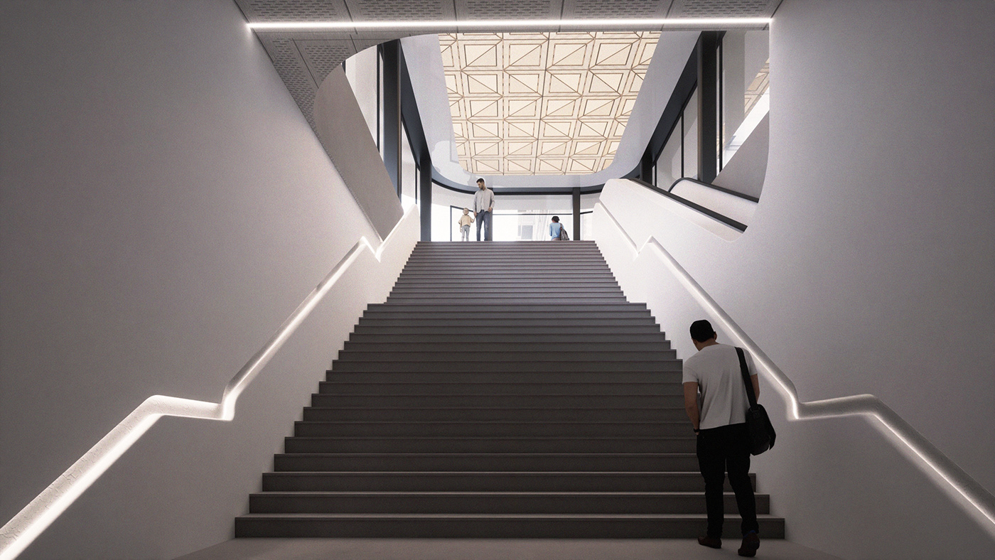 bucharest subway metrostation architecture Render visualization interior design  CGI 3D