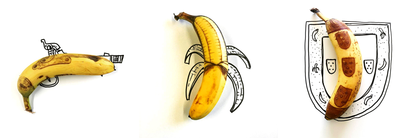 banana Fruit healthy sideproject Fun drawn Marker pen Food  instagram