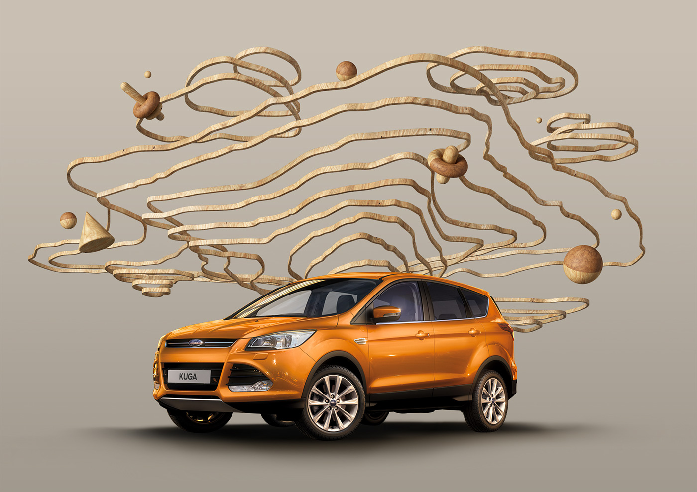 Ford kuga Europe print artwork car CGI 3dart ILLUSTRATION  santi zoraidez