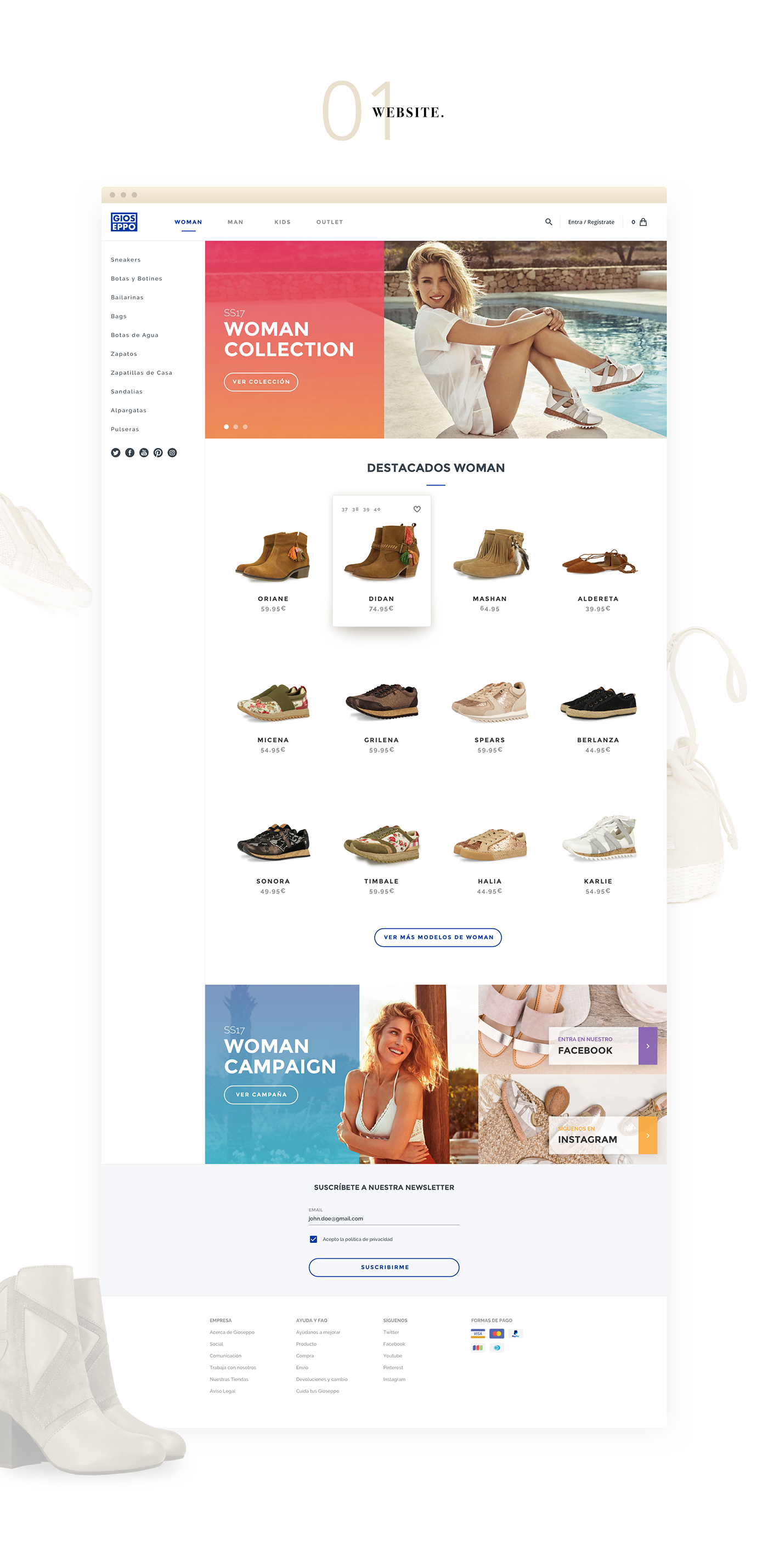 Ecommerce Website footwear shoes design Web ux UI Fashion 