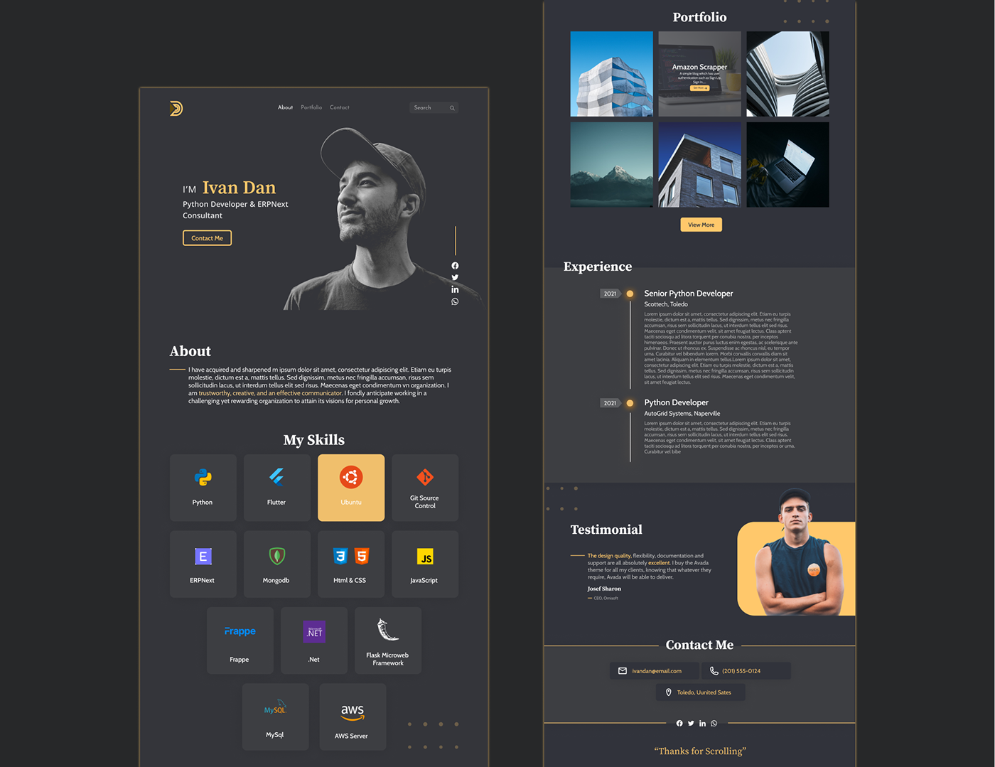 developer portfolio landing page minimal web design personal portfolio portfolio UI desing UI/UX Web Design  Website Design website portfolio