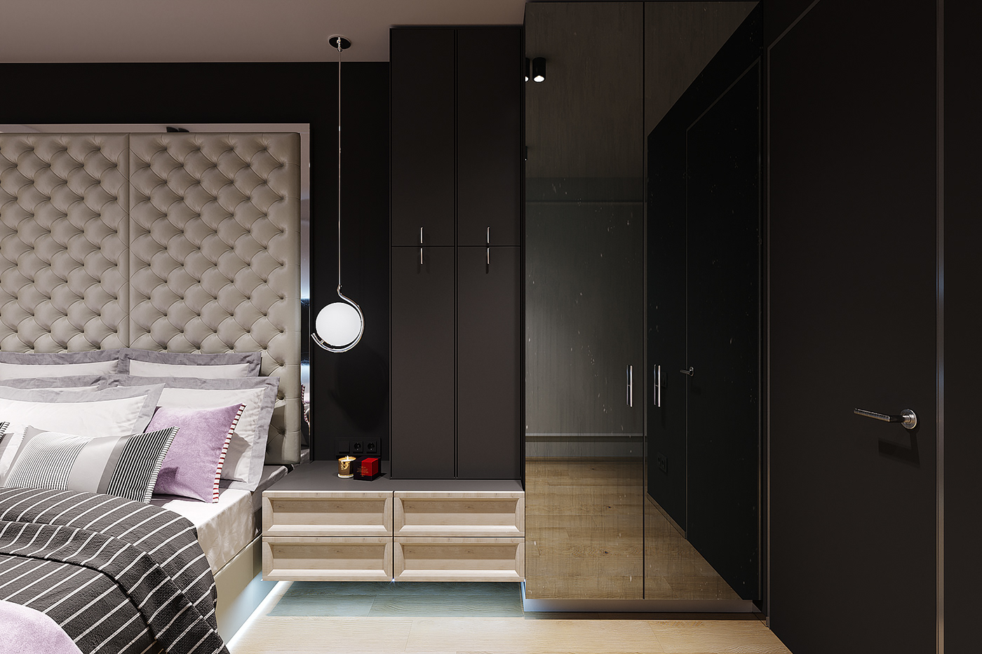 bedroom bedroomdesign chrome contrast