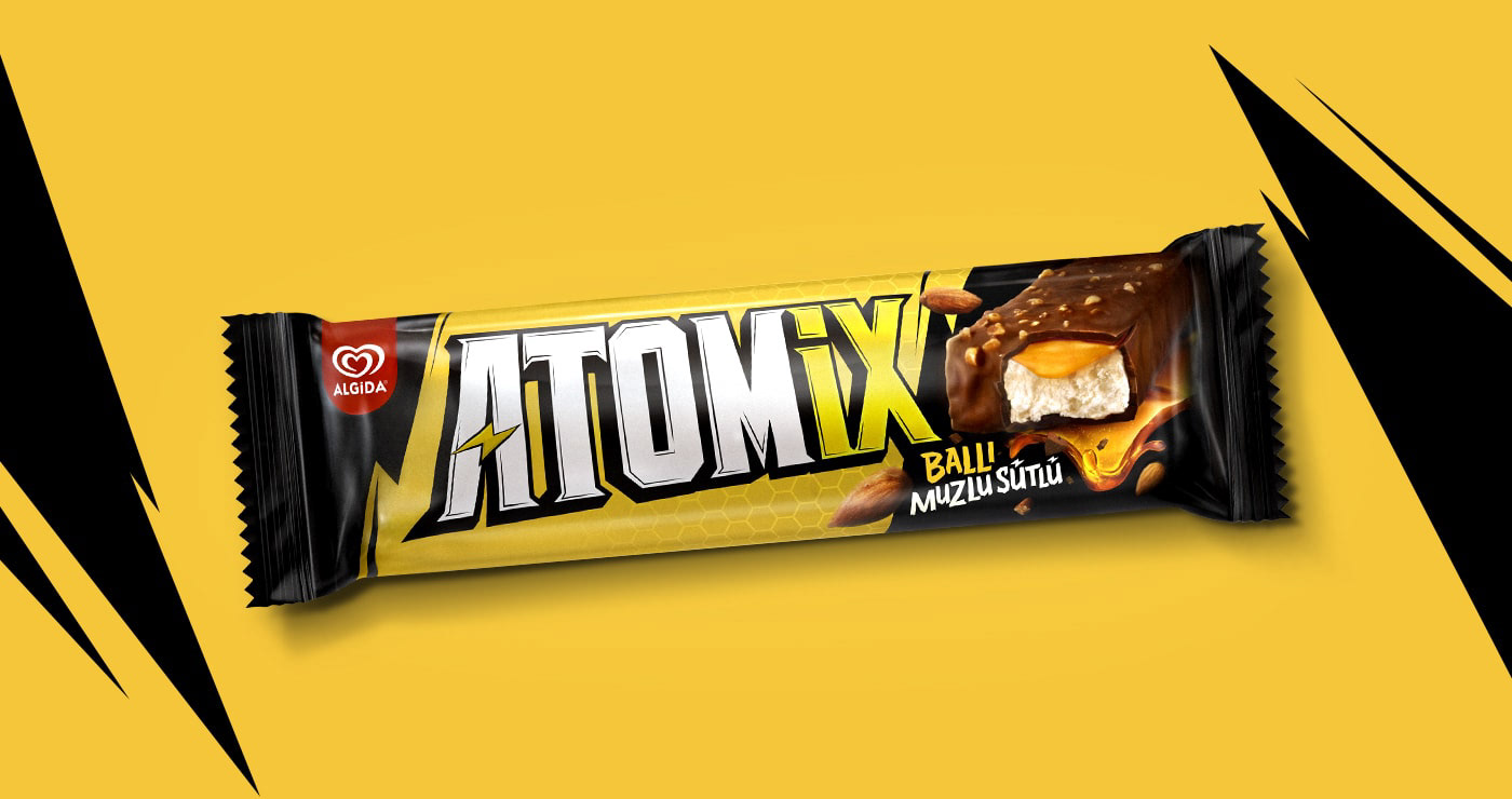 algida ice cream wall's atom chocolate bar energy atomix masculine mix