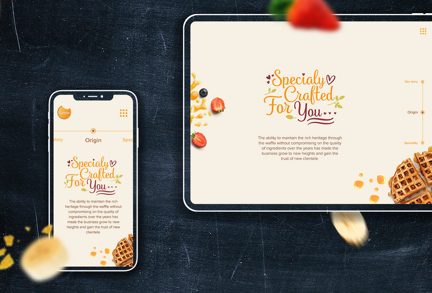 cafe designer dubai dubai restaurant Restaurant Website ui design waffle Web Design  yummy