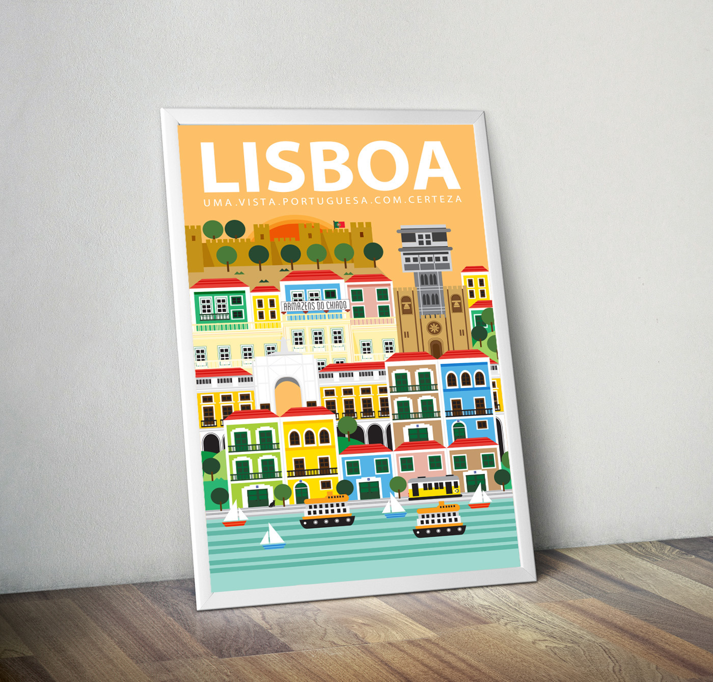 lisboa lotaria à Portuguesa bilhete ticket Landscape city Icon contest color geometric Retro