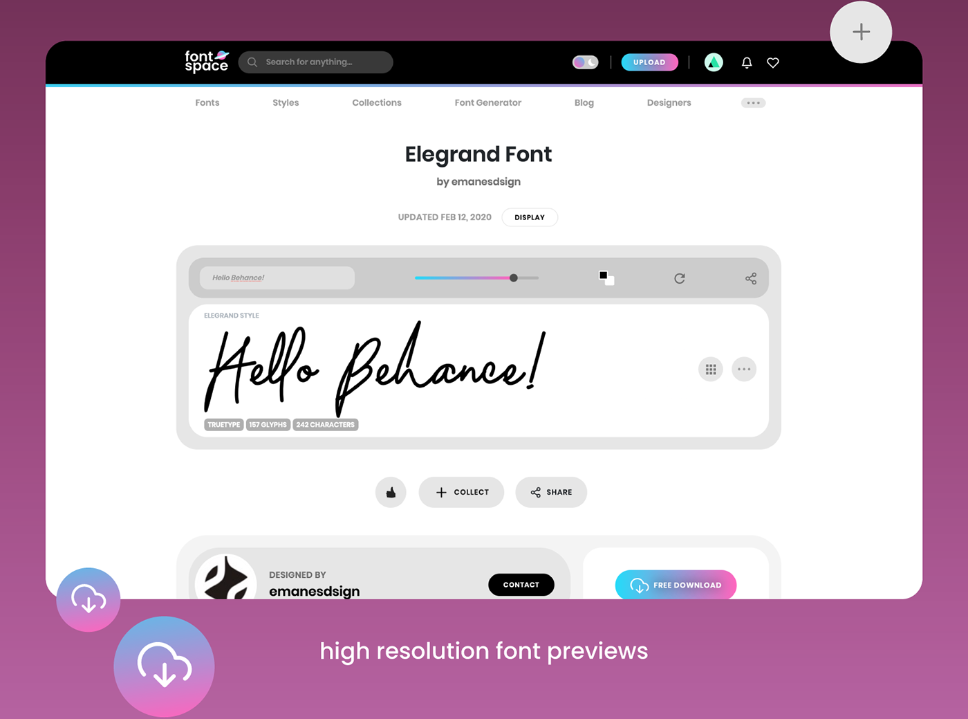 fonts fontspace free rebranding redesign browse collections dark mode branding  ui design