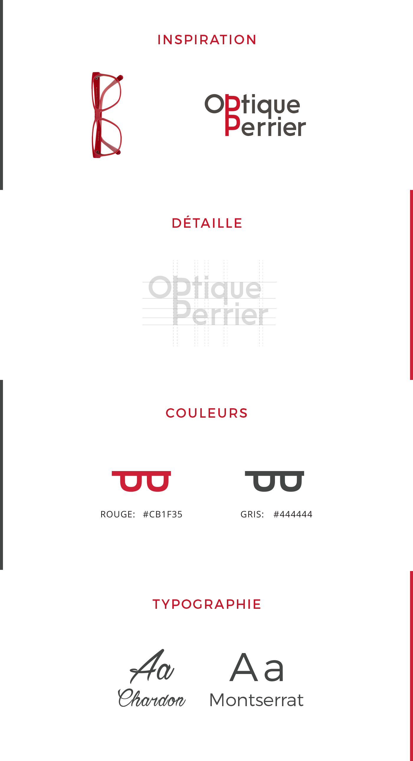 marque france Optique perrier lunette print Charte grahique