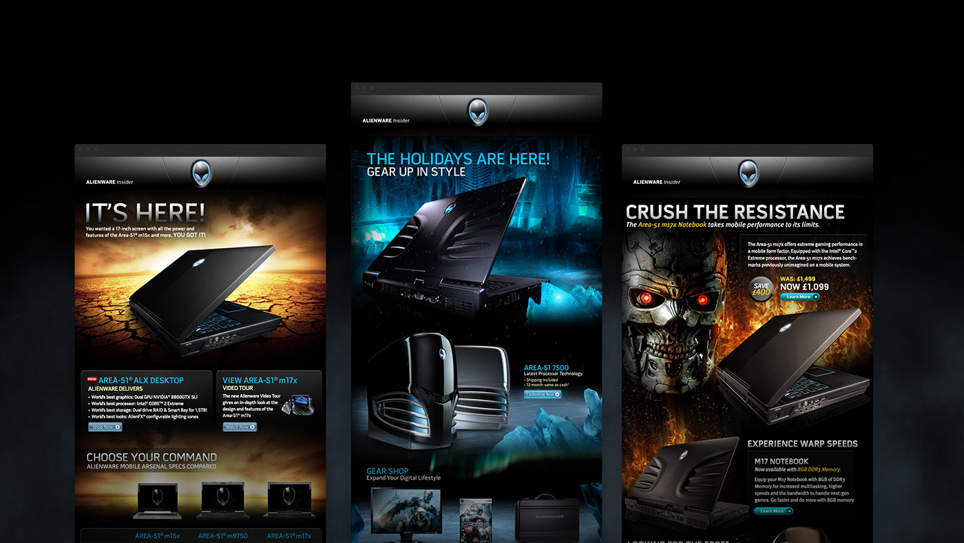 Technology Email marketing   Eblasts campaign computers alienware 3D