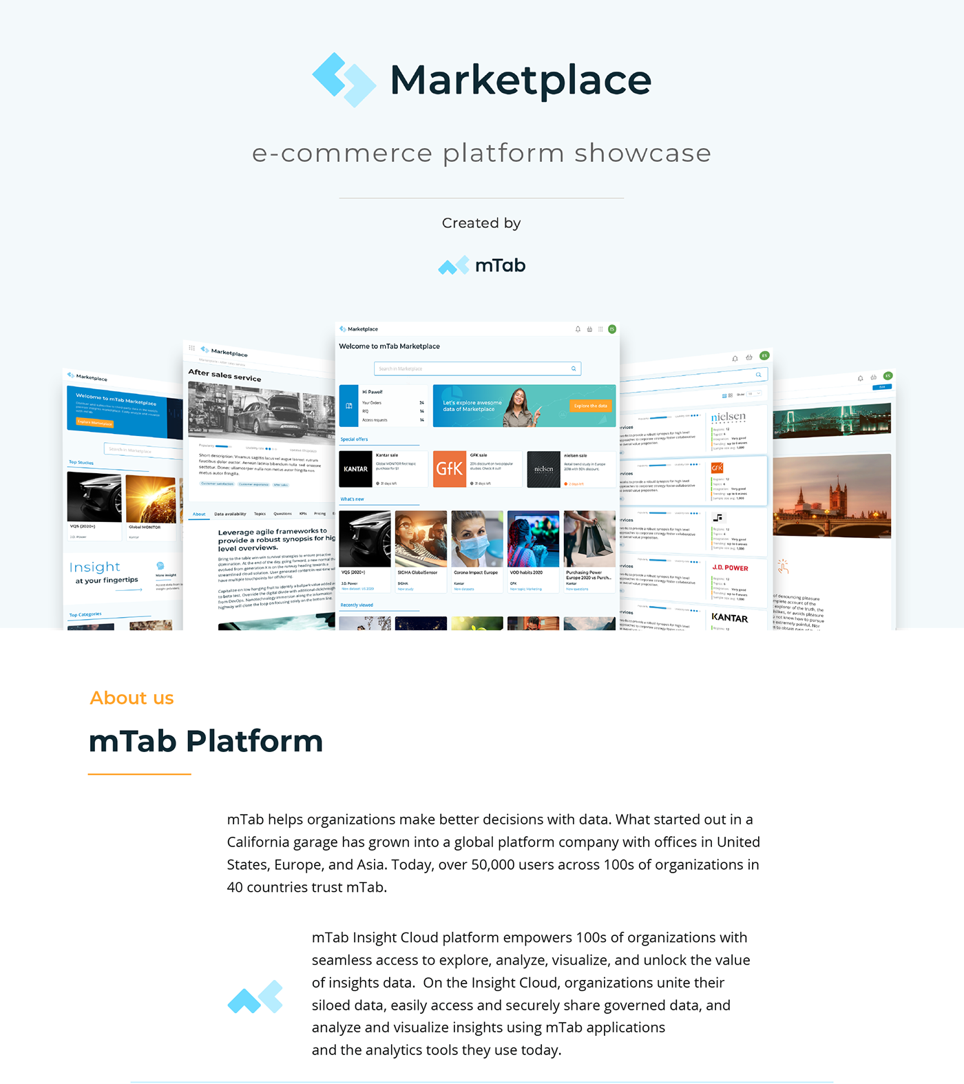 design e-commerce Marketplace mTAB UI/UX user interface Website