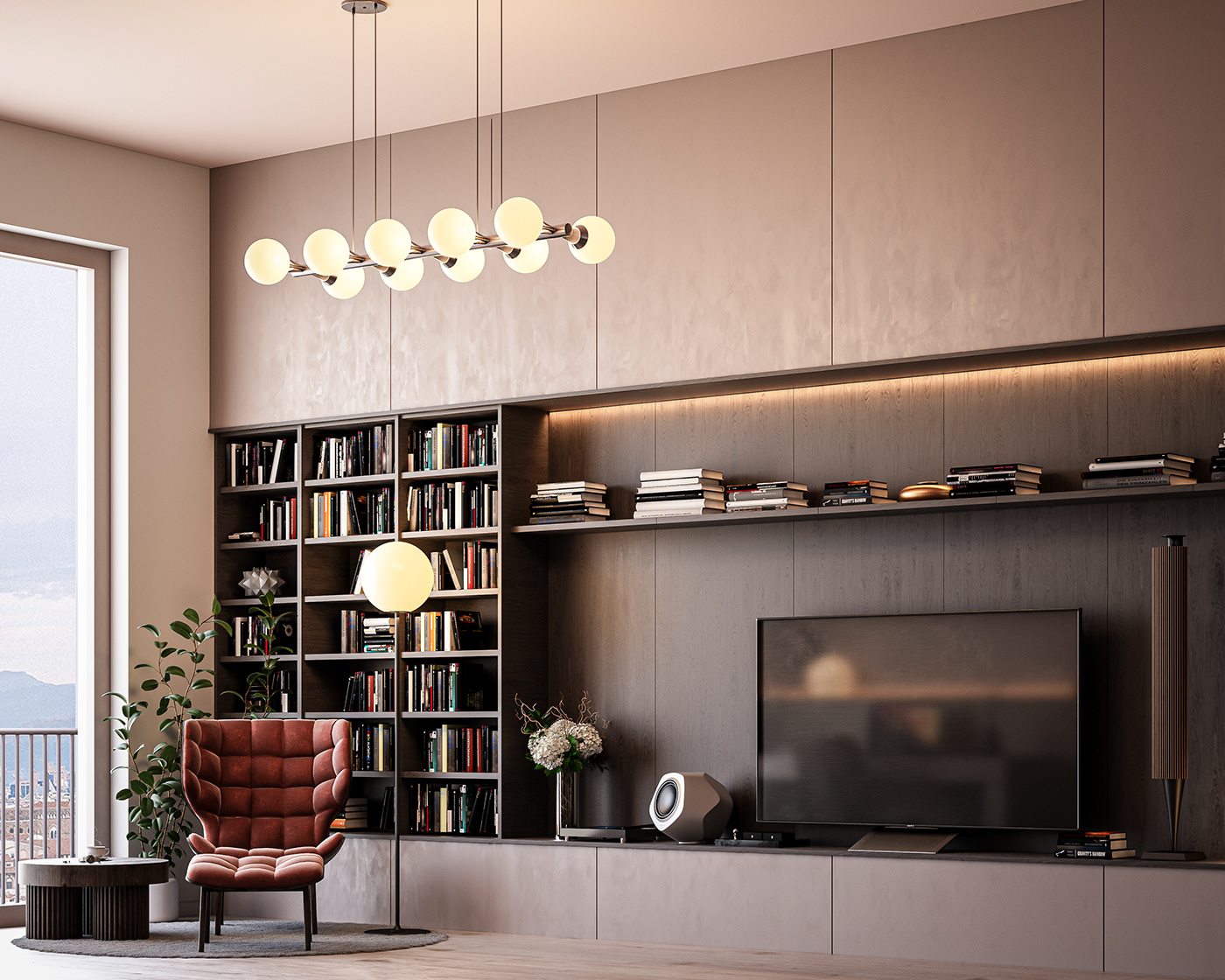 3D architecture design Interior luxurious modern Render visualization