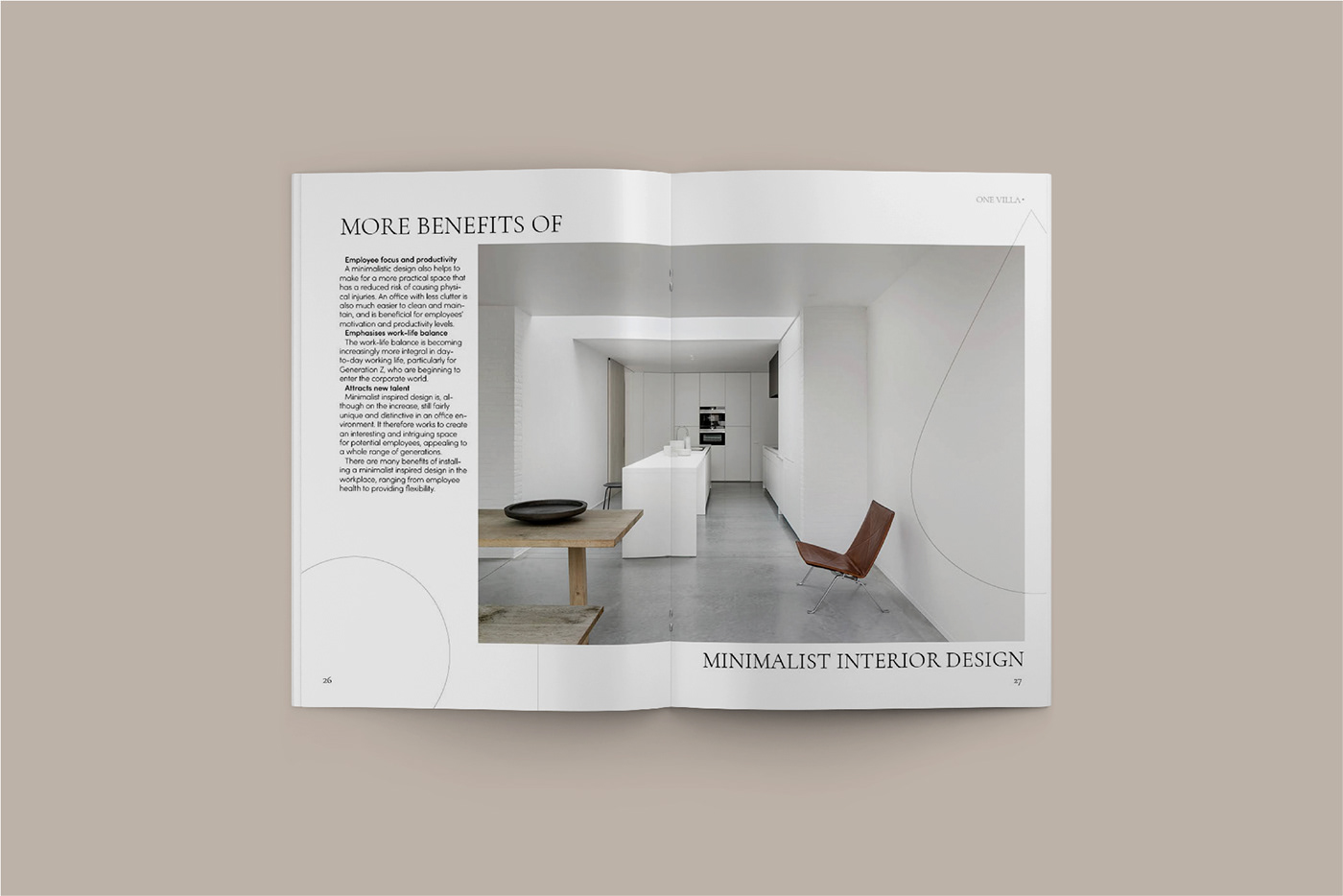 editorial font InDesign Interior interior design  Layout magazine Minimalism minimalist typography  