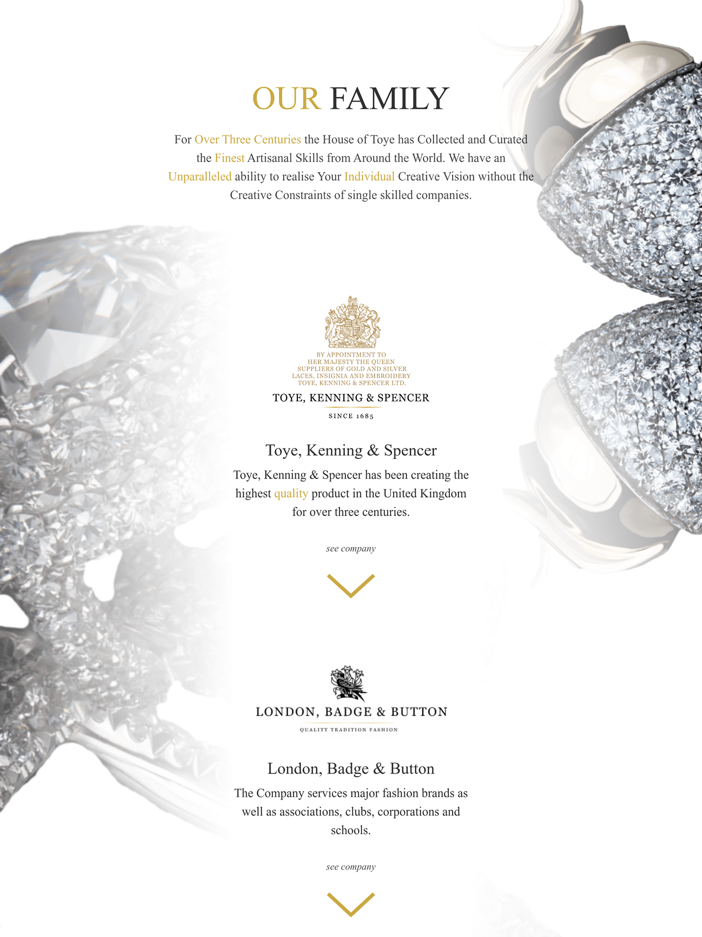 artistic direction elegant gold Jewellery luxury rebranding royal UI Web Design  Website