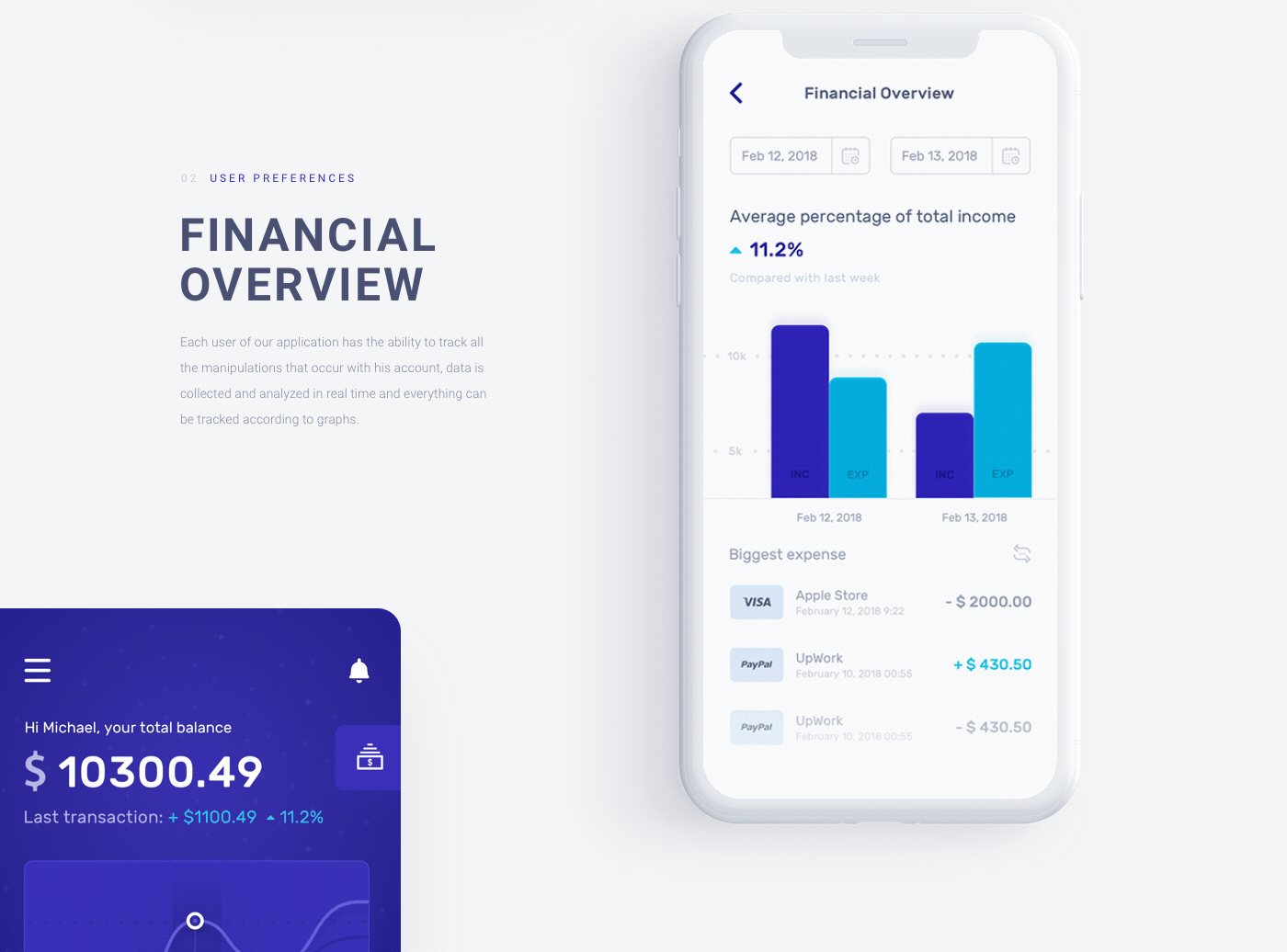 app UI ux banking ios animation  cryptocurrency bitcoin product landing page