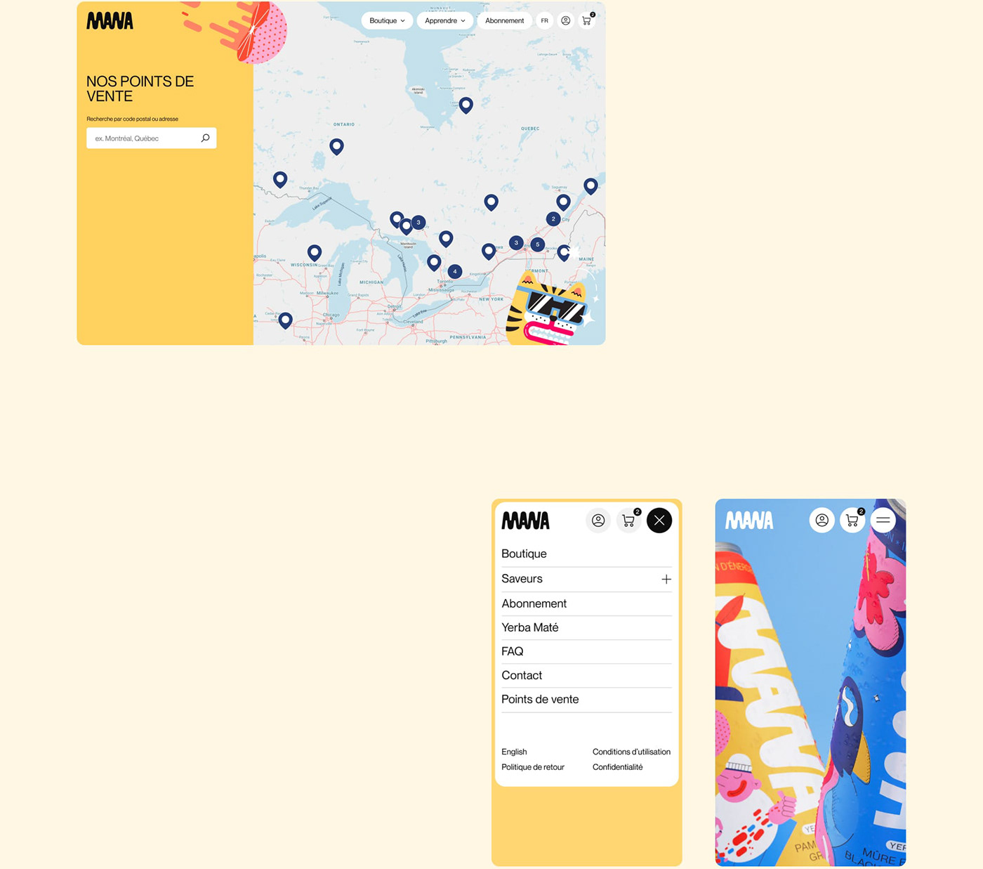 e-commerce yerba mate colorful webgl Montreal beverage branding  interactive Website game