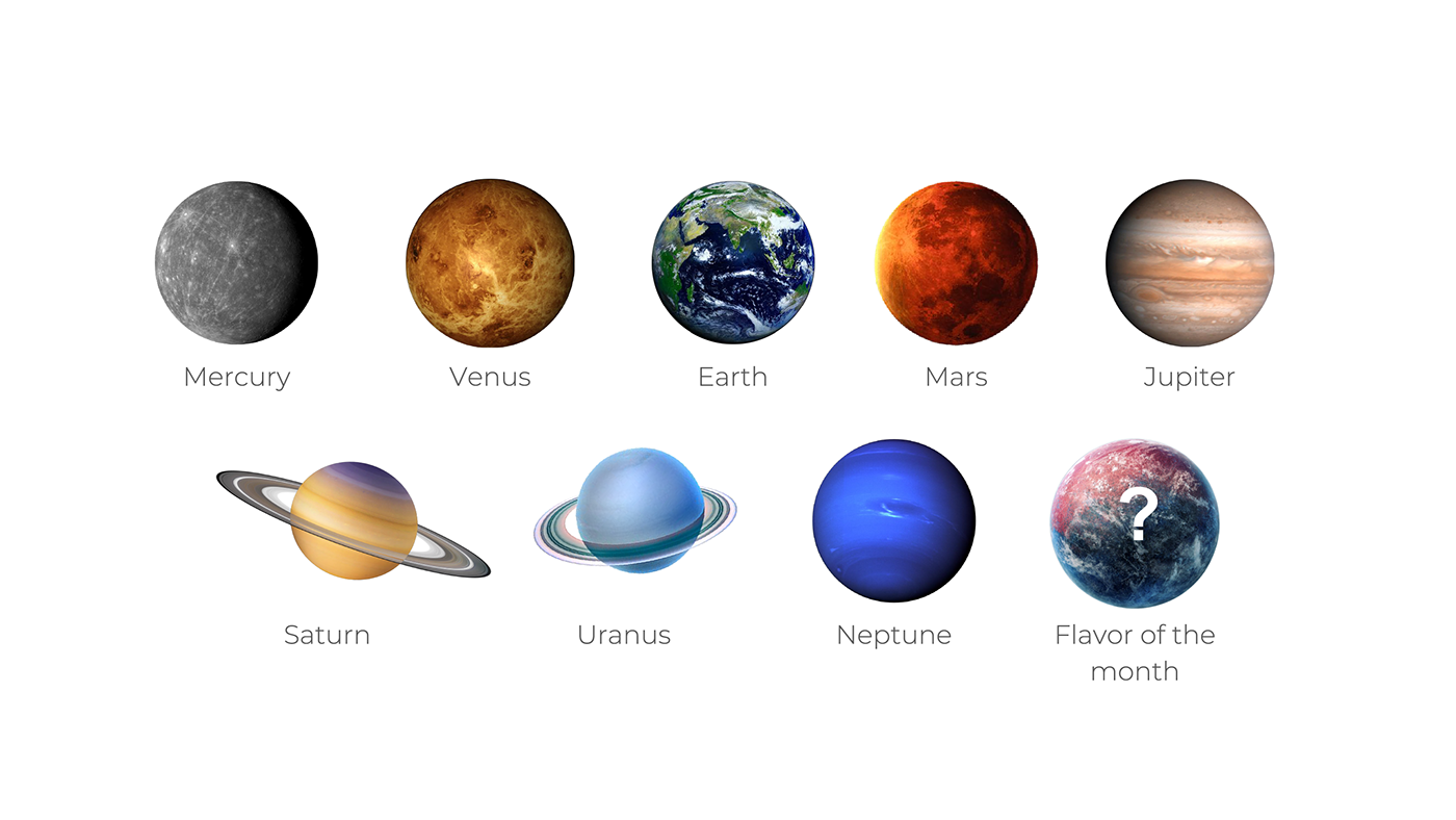 Food  Gelato icecream Experience Interior Space  Planets Horoscope universe flavor