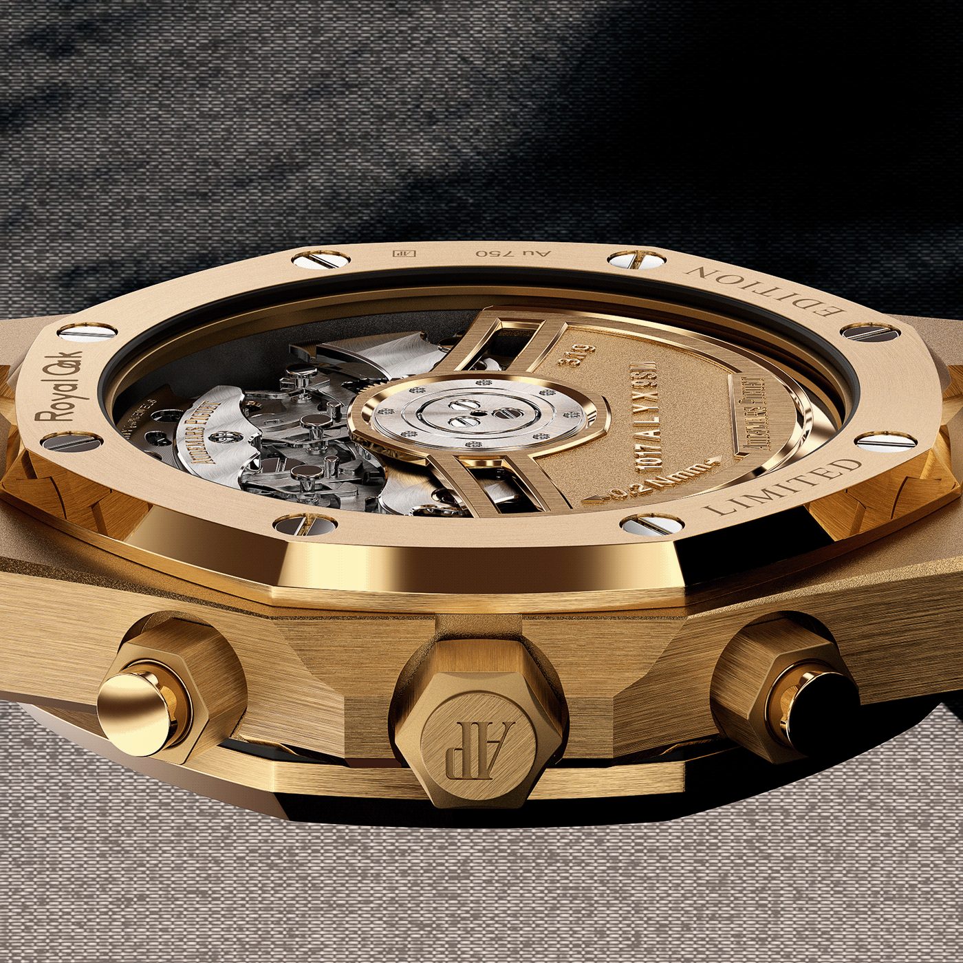 Audemars Piguet luxury Watches gold sunset metal Alyx Fashion  product render