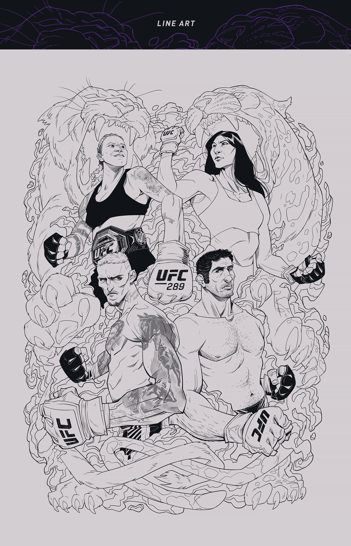 UFC Artist Series UFC Artist Series MMA Amanda Nunes charles oliveira UFC ART poster sports
