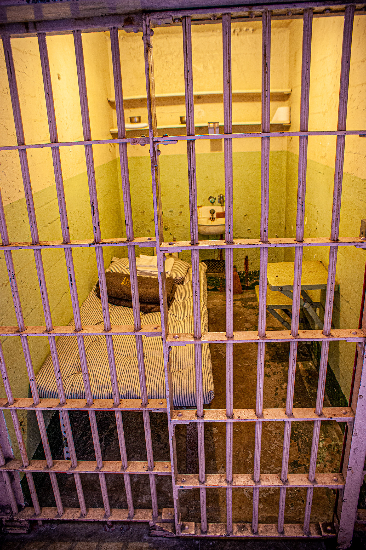 Alcatraz toilet elevator shaft bars prison san francisco