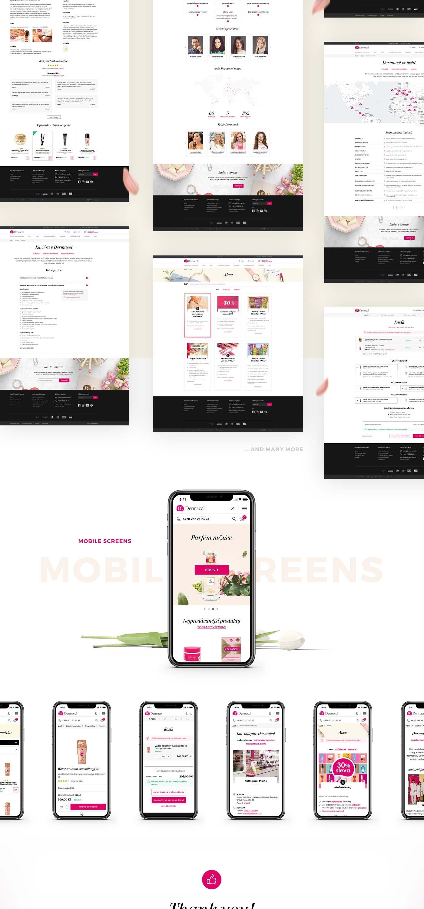 Dermacol cosmetics Responzive eshop e-shop Web Design  clean typography  