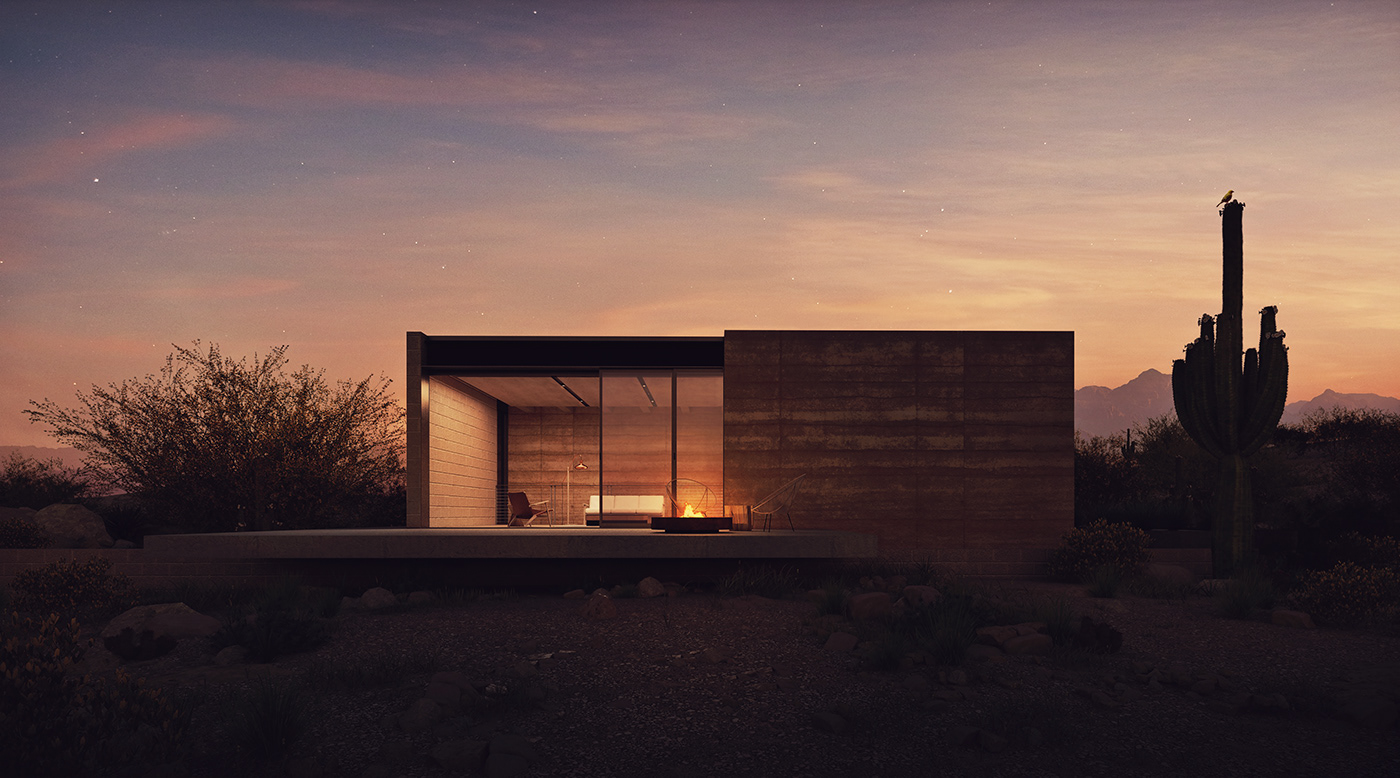 architecture arizona desert design modern Render rendering SketchUP visualization vray