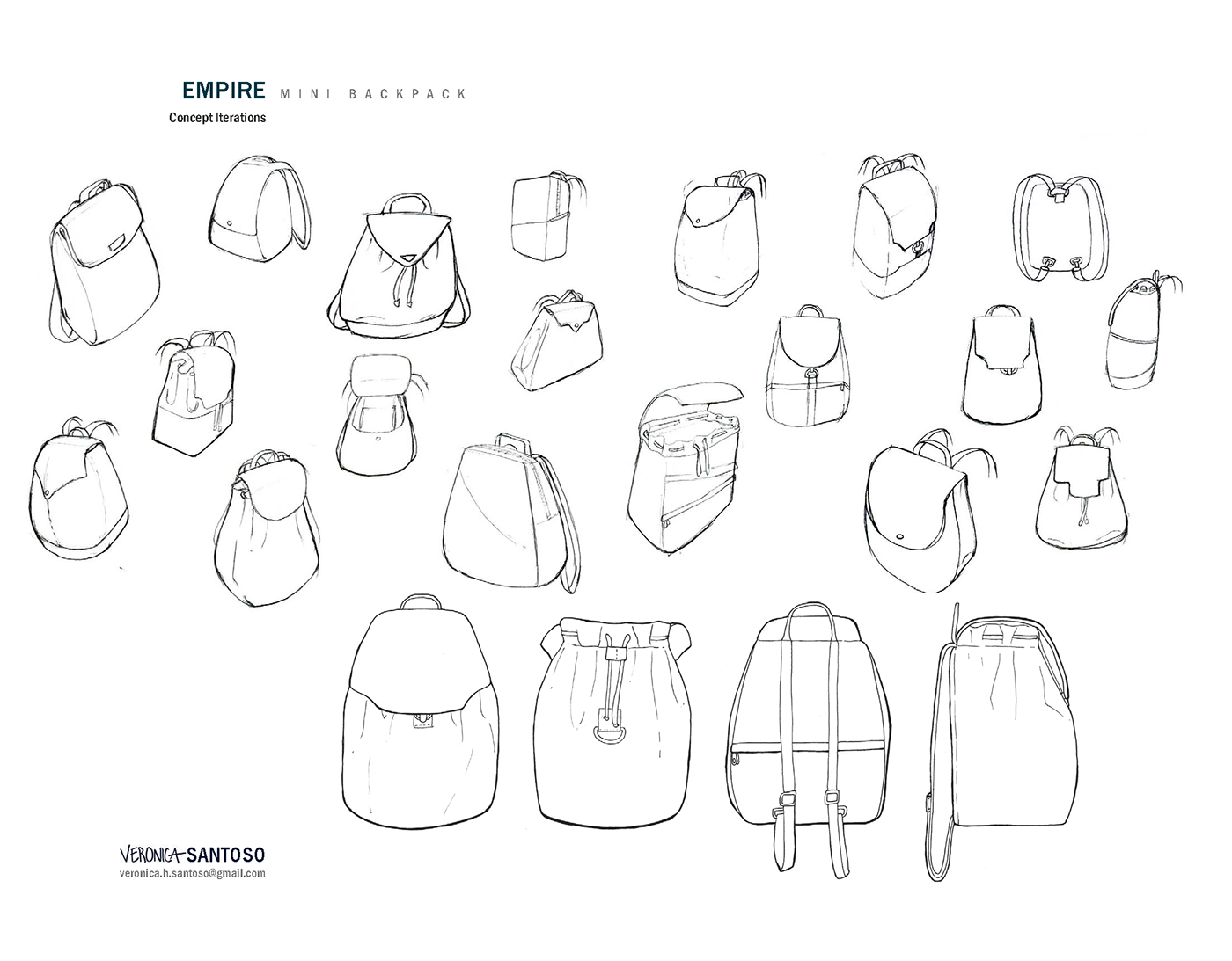 bag backpack softgood design product industrial felt sewing pockets MINI straps
