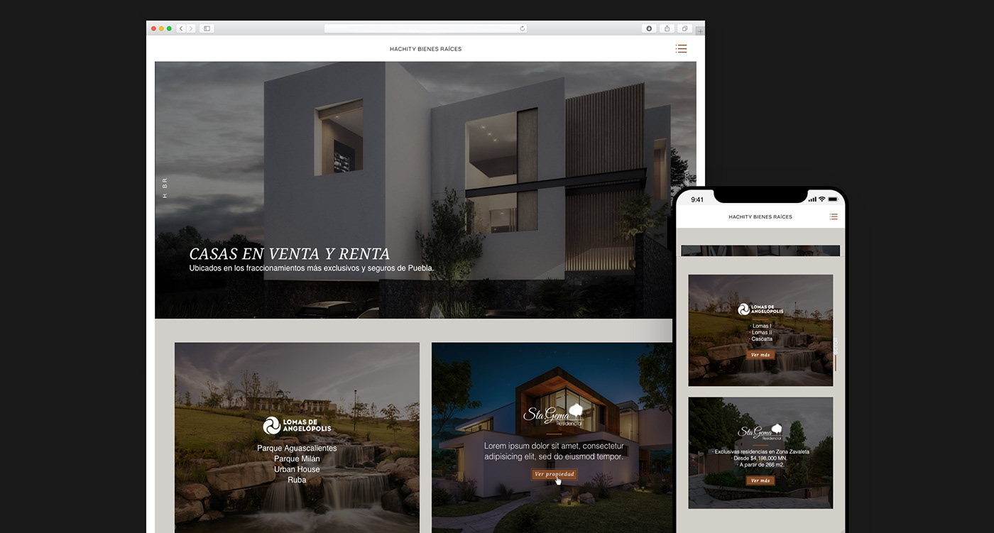 Bienes Raices Diseño web inmobiliaria real estate Responsive UI/UX UX design