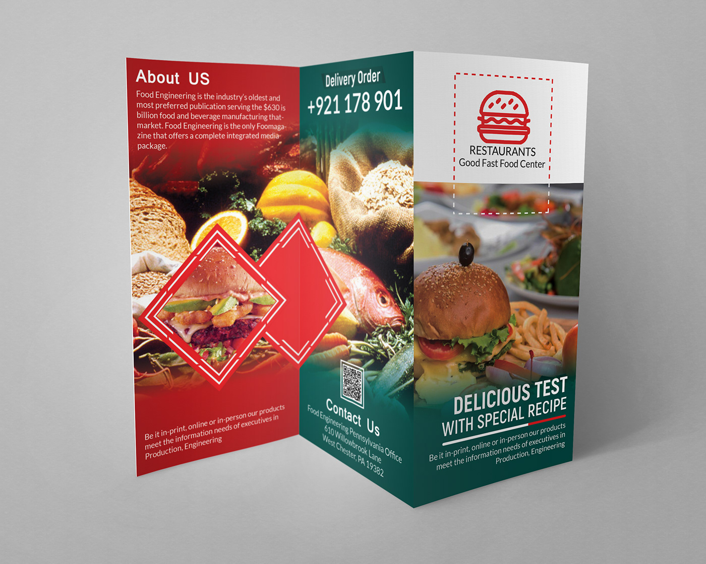 Free Trifold Brochure Restaurant Food PSD Template on Free Trifold Brochure Restaurant Food PSD Template on