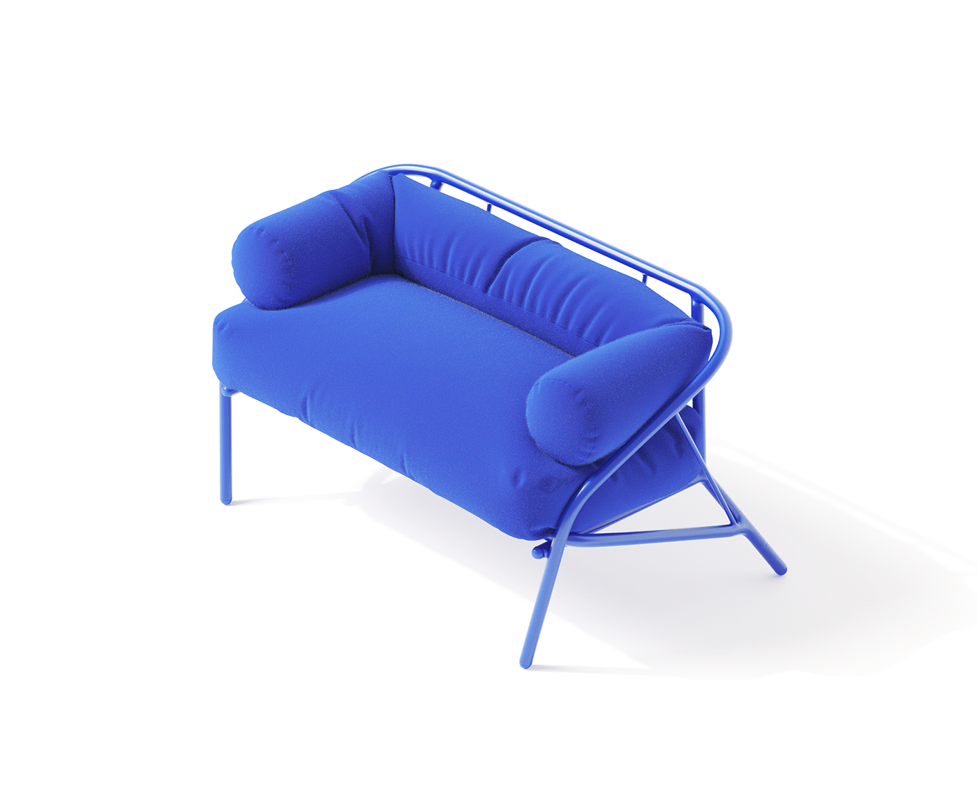 ash blue design furniture garden MetalFrame skin sofa