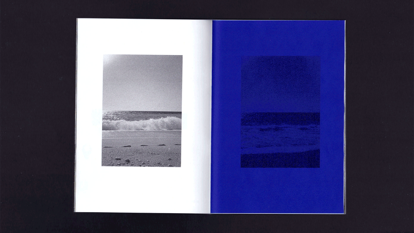 Ultramarine zine selfprodused couple photos windy grainy black white monochrome A5 magazine design